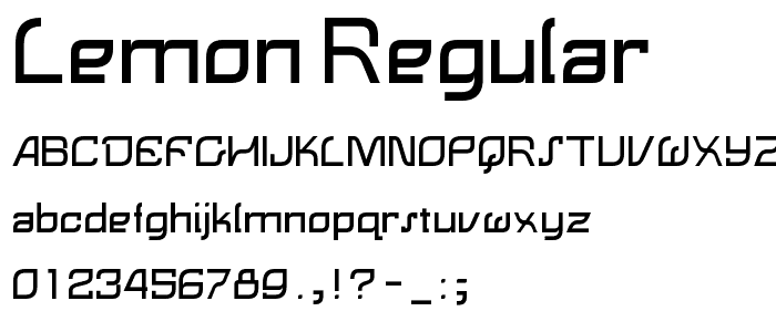 Lemon Regular font